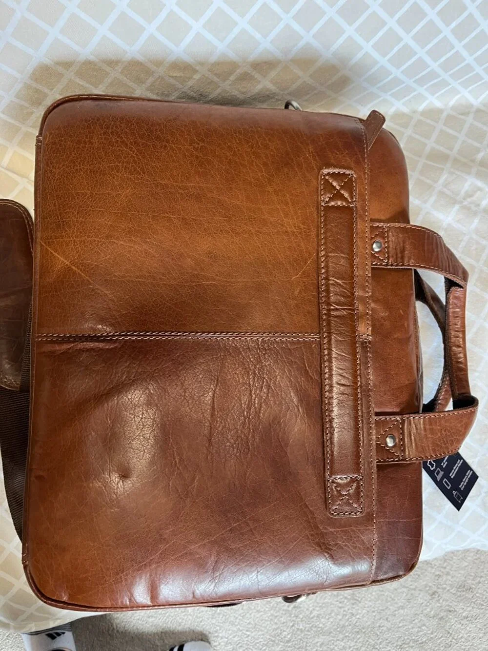 Chaps Leather Travel Bag / Extra Large Briefcase Mens (NWT)